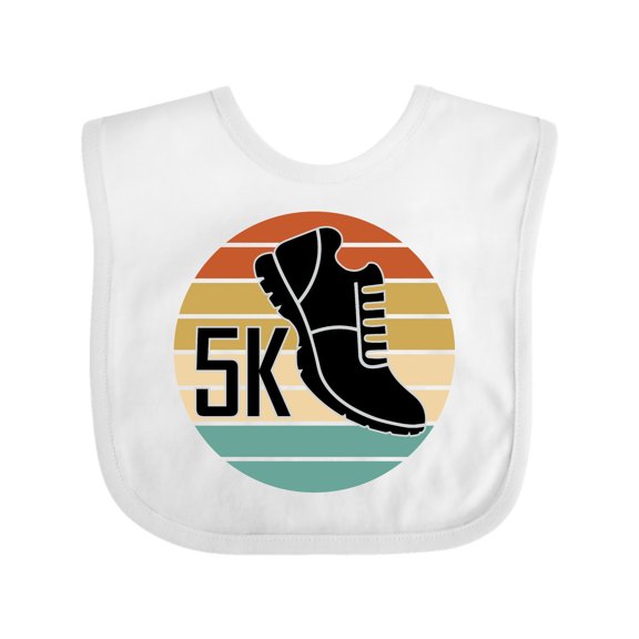 Inktastic 5k Race Running Retro Sunset Runner Boys or Girls Baby Bib