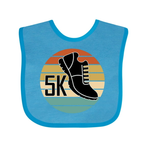 Inktastic 5k Race Running Retro Sunset Runner Boys or Girls Baby Bib