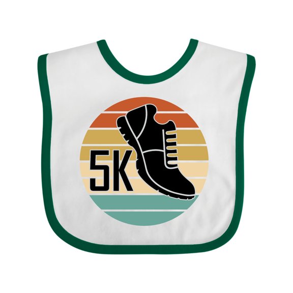 Inktastic 5k Race Running Retro Sunset Runner Boys or Girls Baby Bib