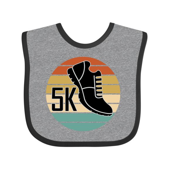 Inktastic 5k Race Running Retro Sunset Runner Boys or Girls Baby Bib