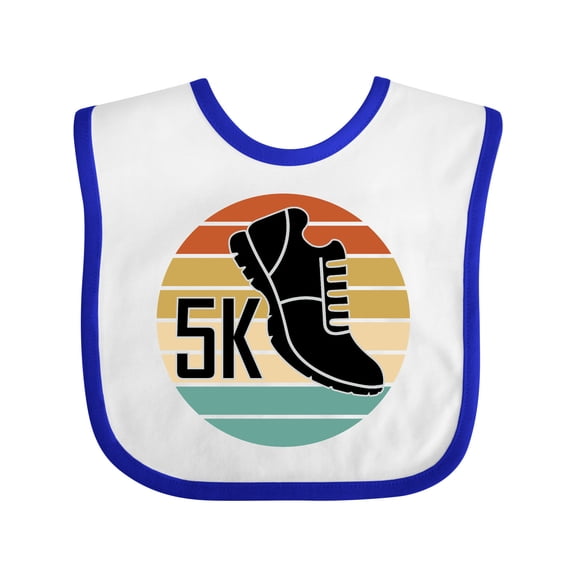 Inktastic 5k Race Running Retro Sunset Runner Boys or Girls Baby Bib