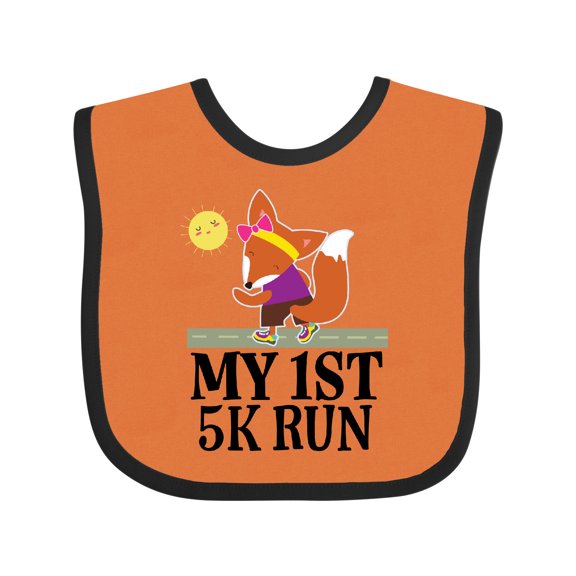 Inktastic 5K Run First Race Fitness Running Girls Baby Bib