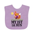 thumbnail image 1 of Inktastic 5K Run First Race Fitness Running Girls Baby Bib, 1 of 4