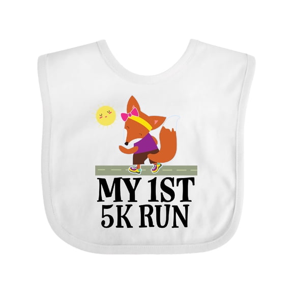Inktastic 5K Run First Race Fitness Running Girls Baby Bib