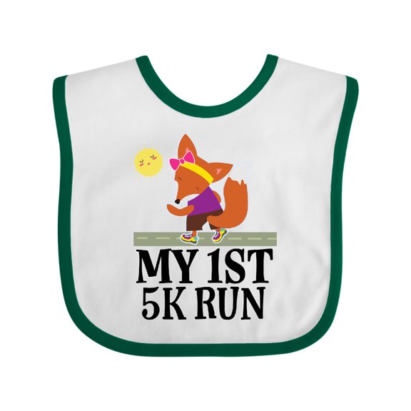 Inktastic 5K Run First Race Fitness Running Girls Baby Bib