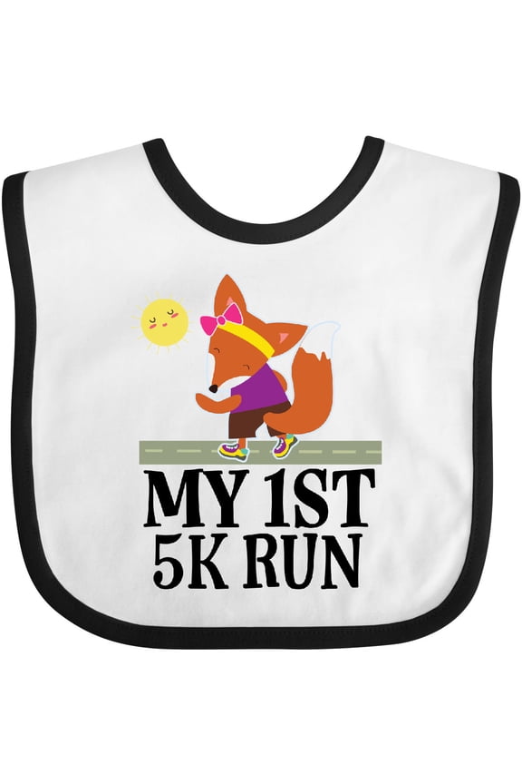 5K Run First Race Fitness Running Girls Baby Bib
