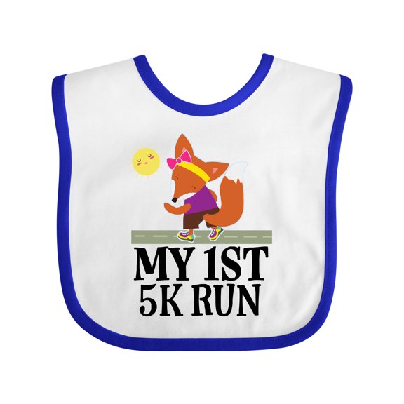 Inktastic 5K Run First Race Fitness Running Girls Baby Bib