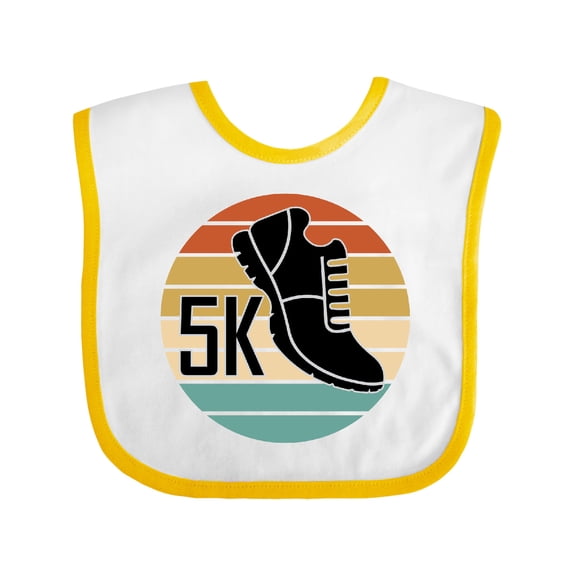 Inktastic 5k Race Running Retro Sunset Runner Boys or Girls Baby Bib