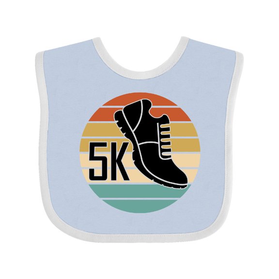 Inktastic 5k Race Running Retro Sunset Runner Boys or Girls Baby Bib