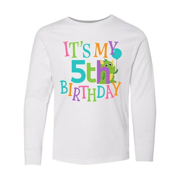 Inktastic 5th Birthday 5 Year Old Funny Monster Long Sleeve Youth T-Shirt