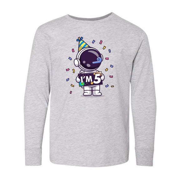Inktastic 5th Birthday Astronaut Long Sleeve Youth T-Shirt