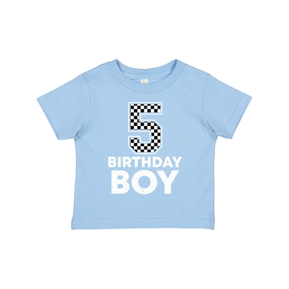 Inktastic 5th Birthday Boy Checkered Racing Theme Boys or Girls Toddler T-Shirt