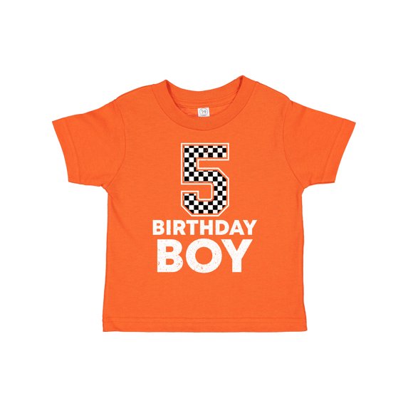 Inktastic 5th Birthday Boy Checkered Racing Theme Boys or Girls Toddler T-Shirt