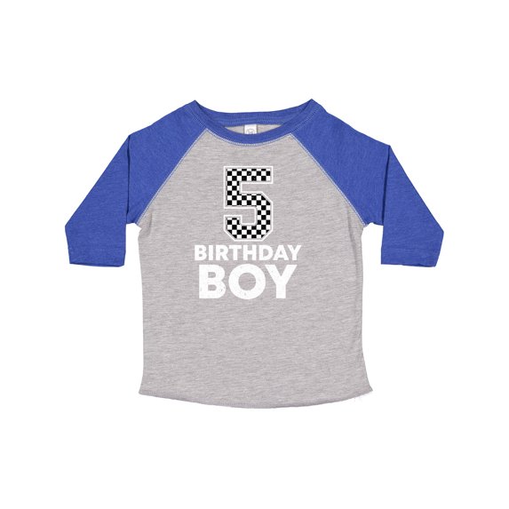 Inktastic 5th Birthday Boy Checkered Racing Theme Boys or Girls Toddler T-Shirt