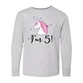 thumbnail image 1 of Inktastic 5th Birthday Cute Unicorn Long Sleeve Youth T-Shirt, 1 of 5