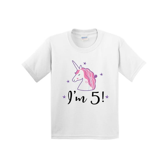 Inktastic 5th Birthday Cute Unicorn Youth T-Shirt