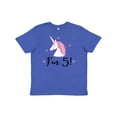 thumbnail image 1 of Inktastic 5th Birthday Cute Unicorn Youth T-Shirt, 1 of 5