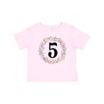 thumbnail image 1 of Inktastic 5th Birthday Flowered Wreath 5 Year Old Girl Girls Toddler T-Shirt, 1 of 5