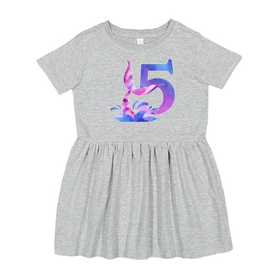 Inktastic 5th Birthday Mermaid Tail Girls Toddler Dress