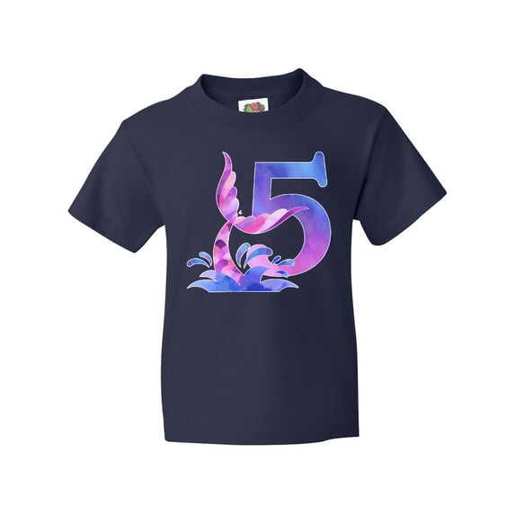 Inktastic 5th Birthday Mermaid Tail Youth T-Shirt
