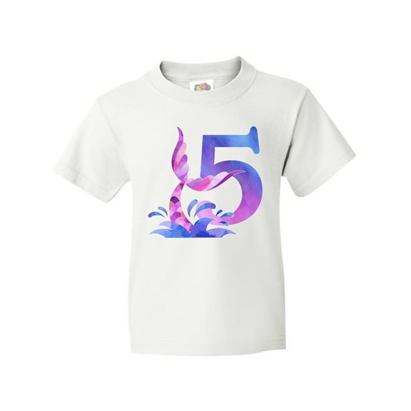Inktastic 5th Birthday Mermaid Tail Youth T-Shirt