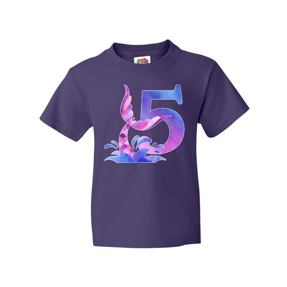 Inktastic 5th Birthday Mermaid Tail Youth T-Shirt