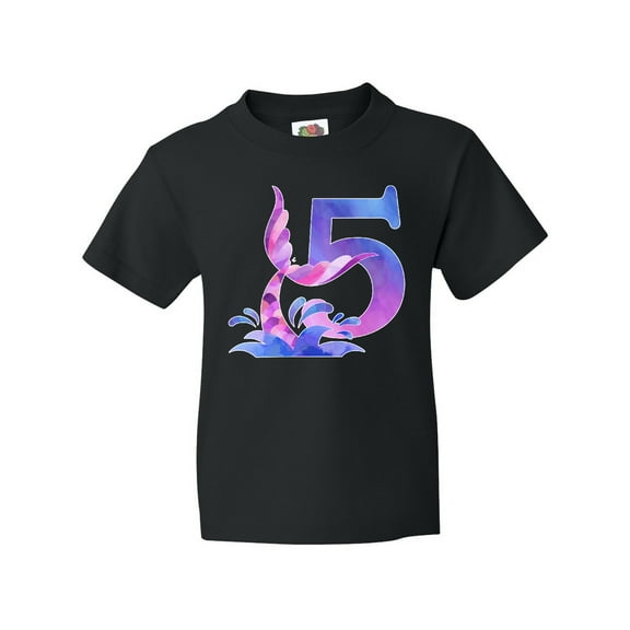 Inktastic 5th Birthday Mermaid Tail Youth T-Shirt