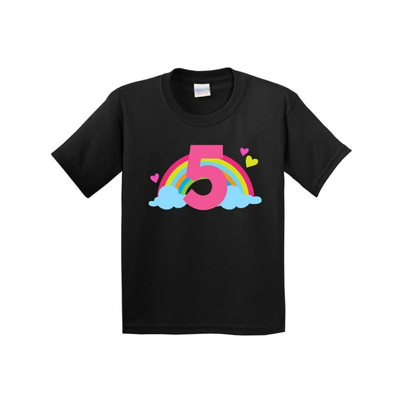 Inktastic 5th Birthday Rainbow Youth T-Shirt