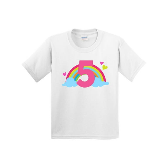 Inktastic 5th Birthday Rainbow Youth T-Shirt
