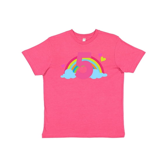 Inktastic 5th Birthday Rainbow Youth T-Shirt