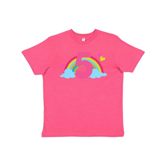 Inktastic 5th Birthday Rainbow Youth T-Shirt
