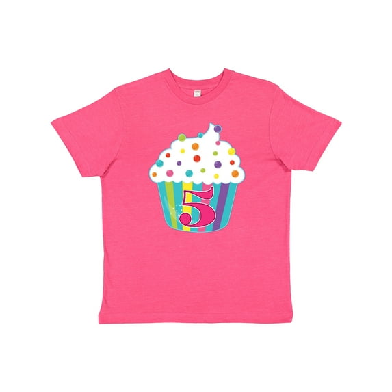 Inktastic 5th Birthday cupcake Youth T-Shirt