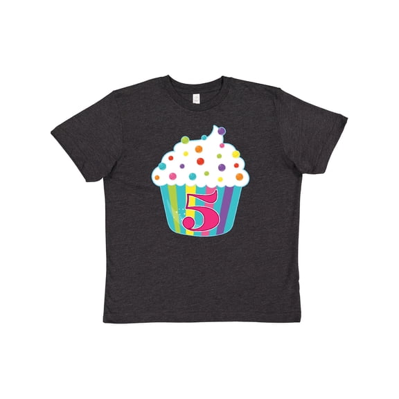 Inktastic 5th Birthday cupcake Youth T-Shirt