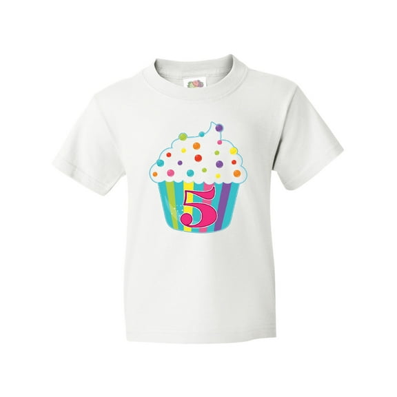 Inktastic 5th Birthday cupcake Youth T-Shirt