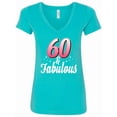 thumbnail image 1 of Inktastic 60 and Fabulous with Sparkles Women's V-Neck T-Shirt, 1 of 5
