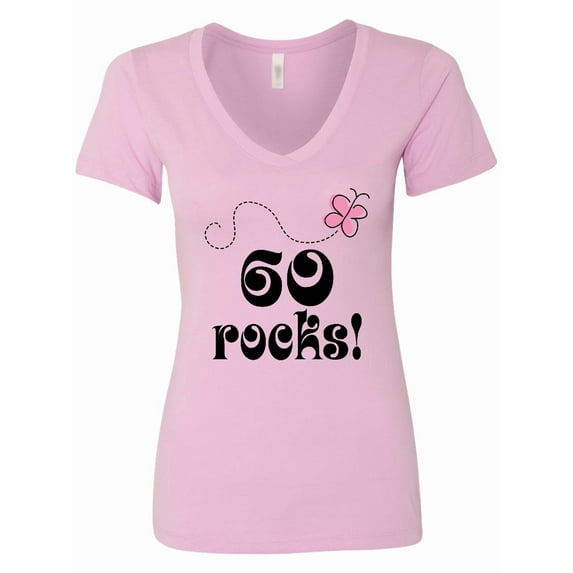 Inktastic 60th Birthday 60 Rocks Women's V-Neck T-Shirt