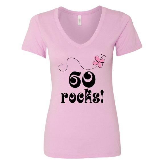Inktastic 60th Birthday 60 Rocks Women's V-Neck T-Shirt
