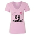 thumbnail image 1 of Inktastic 65th Birthday 65 Rocks Women's V-Neck T-Shirt, 1 of 5