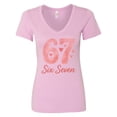thumbnail image 1 of Inktastic 67th Birthday Celebration Hearts Women's V-Neck T-Shirt, 1 of 5
