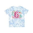 thumbnail image 1 of Inktastic 6th Birthday Flowered 6 Year Old Girl Girls Toddler T-Shirt, 1 of 5