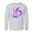 thumbnail image 1 of Inktastic 6th Birthday Mermaid Tail Long Sleeve Youth T-Shirt, 1 of 5