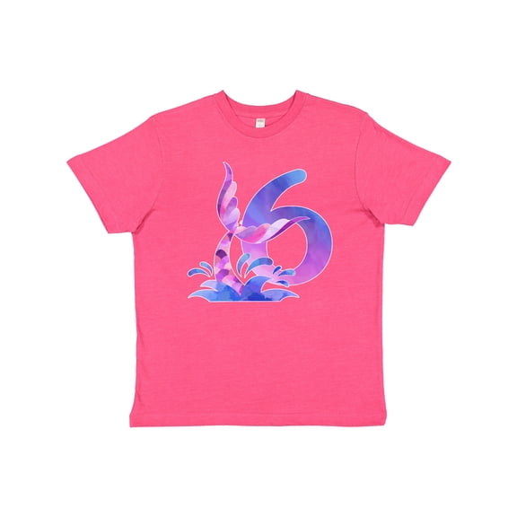 Inktastic 6th Birthday Mermaid Tail Youth T-Shirt