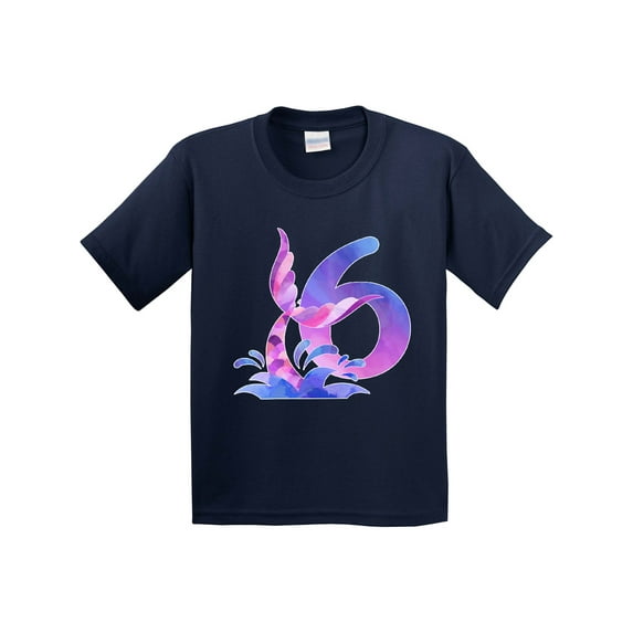 Inktastic 6th Birthday Mermaid Tail Youth T-Shirt