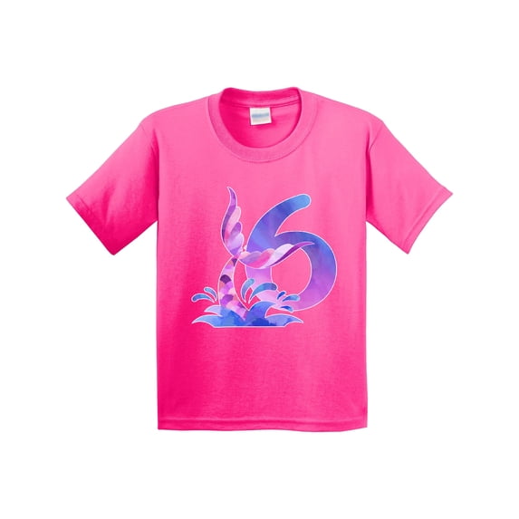 Inktastic 6th Birthday Mermaid Tail Youth T-Shirt