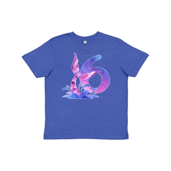 Inktastic 6th Birthday Mermaid Tail Youth T-Shirt