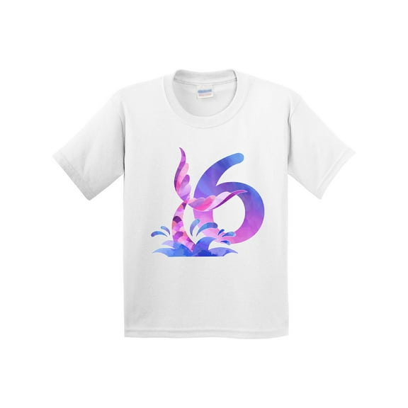 Inktastic 6th Birthday Mermaid Tail Youth T-Shirt