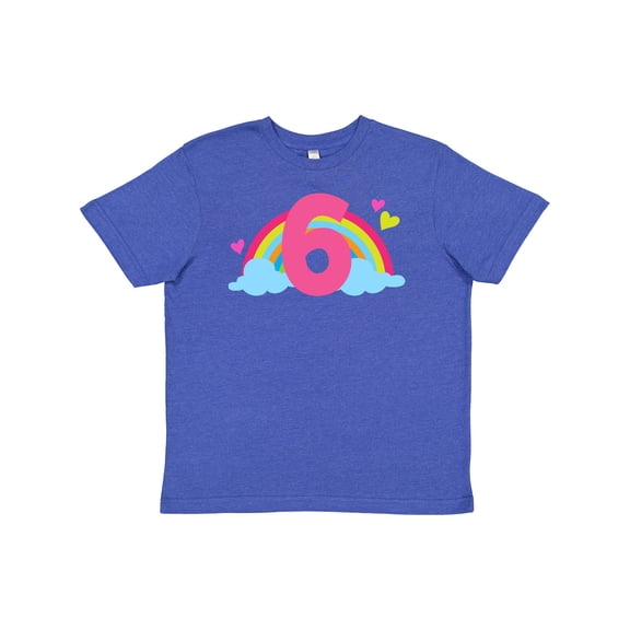 Inktastic 6th Birthday Rainbow Youth T-Shirt