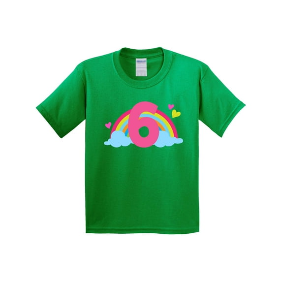 Inktastic 6th Birthday Rainbow Youth T-Shirt