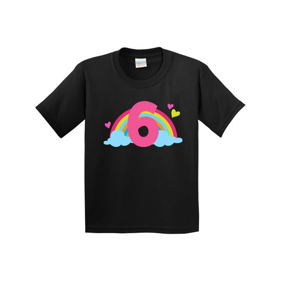Inktastic 6th Birthday Rainbow Youth T-Shirt