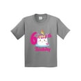 thumbnail image 1 of Inktastic 6th Birthday with Unicorn Cake Youth T-Shirt, 1 of 5